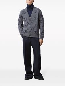 Gucci GG-intarsia wool cardigan - Grijs
