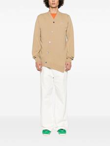 Comme Des Garçons Shirt X Lacoste asymmetric wool cardigan - Bruin
