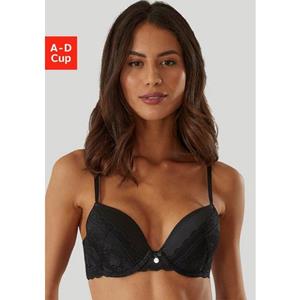 s.Oliver Push-up-BH "Adèle", mit graphischer Spitze und Metallaccessoire, Dessous