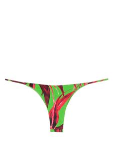 Louisa Ballou Mini Ring abstract-print bikini bottoms - Groen