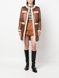 Dsquared2 faux-shearling collarless coat - Bruin