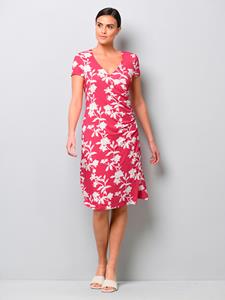 Alba moda Jersey jurk met plooitjes  Pink/Offwhite