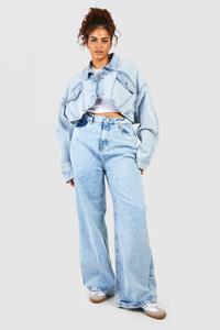 Boohoo Plus Basic Jeans Met Rechte Pijpen, Vintage Blue