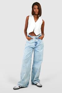 Boohoo Basic Jeans Met Rechte Pijpen, Vintage Blue