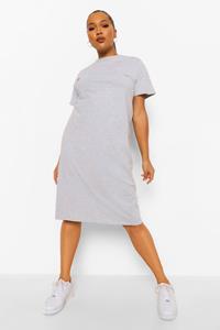 Boohoo Plus Midi T-Shirtjurk, Grey