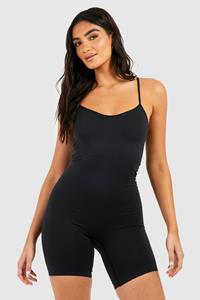 Boohoo Corrigerend Naadloos Corrigerend Leotard, Black