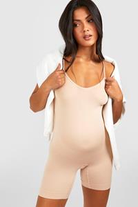 Boohoo Zwangerschap Corrigerende Bump Support Unitard, Nude