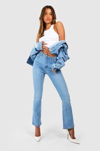 Boohoo Flared Booty Boost Stretch Jeans, Light Blue