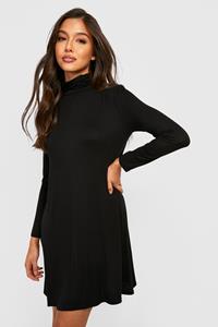 Boohoo Swing Jurk Met Col, Black