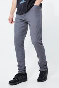 Boohoo Tall Stacked Skinny Jeans Met Rits En Gusset Detail, Grey