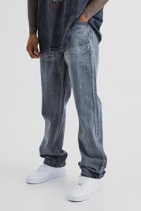 Boohoo Onbewerkte Gebleekte Baggy Jeans, Charcoal