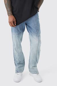 Boohoo Onbewerkte Ombre Jeans Met Rechte Pijpen En Zoom Rits, Antique Wash