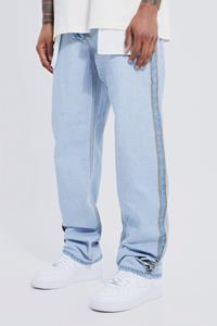 Boohoo Onbewerkte Baggy Inside Out Jeans, Light Blue