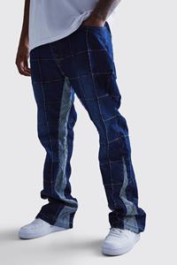 Boohoo Plus Onbewerkte Flared Slim Fit Jeans Met Panelen En Gusset, Vintage Blue