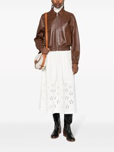 Chloé zip-up leather jacket - Bruin
