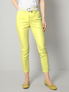 MONA 7/8-jeans met klinknageltjes  Citroengeel