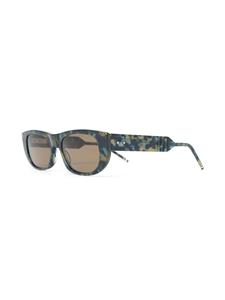 Thom Browne Eyewear tortoiseshell-effect rectangular-frame sunglasses - Blauw