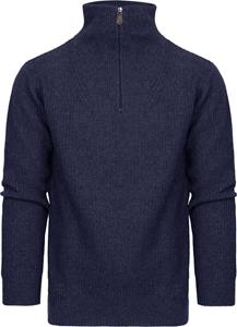 Suitable Half Zip Pullover Wool Blend Navy