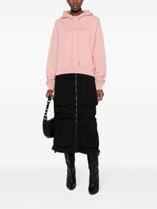 Off-White logo-embroidered drawstring hoodie - Roze
