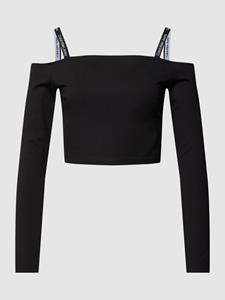 Calvin Klein Jeans Carmenshirt "LOGO STRAPS MILANO LONG SLEEVE", im schulterfreiem Design
