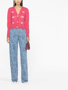 Alessandra Rich Jeans met bloemenprint - Blauw