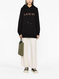 Lanvin logo-embroidered hoodie - Zwart