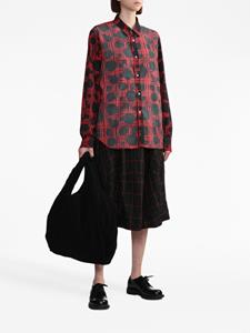 Black Comme Des Garçons Geruite midi-rok - Zwart