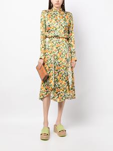 Stella McCartney Midi-rok met bloemenprint - Groen