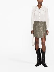 Alessandra Rich Metallic mini-rok - Zwart