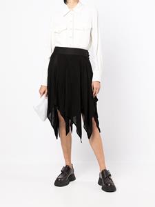 Yohji Yamamoto Midi-rok met afwerking - Grijs