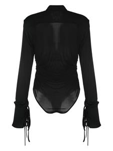 ANDREĀDAMO Semi-doorzichtig blouse - Zwart