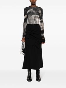 MSGM knot-detail A-line midi skirt - Zwart