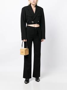 Feng Chen Wang mid-rise button-fastening flared trousers - Zwart