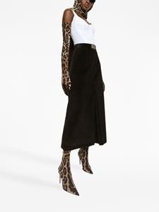 Dolce & Gabbana logo-plaque high-waisted skirt - Zwart