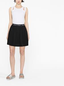 Calvin Klein Jeans Midi-rok met logo taille - Zwart