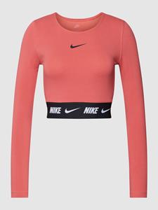 Nike Kort shirt met lange mouwen en logoprint, model 'Crop Tape'