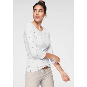 KangaROOS Shirt met lange mouwen met leuke print van stippen, vogels en ankers all-over