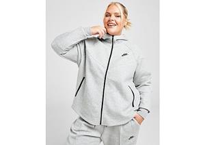 Nike Sportswear Tech Fleece Windrunner Hoodie met rits voor dames (Plus Size) - Dark Grey Heather/Black- Dames