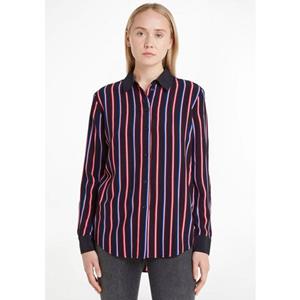 Tommy Hilfiger Langarmbluse VIS STRIPE FLEUR SHIRT LS Mit Polokragen, gestreift