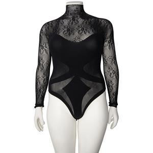 Nortie Blossom Esme Bodystocking Plus Size     - Zwart