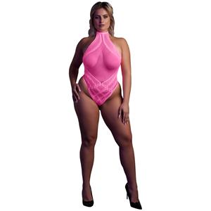 Ouch! Glow in The Dark Neon Pink Body Plus Size   - Rosé