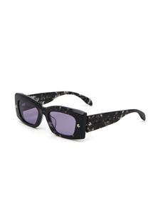 Alexander McQueen Eyewear Spike zonnebril met rechthoekig montuur - Zwart
