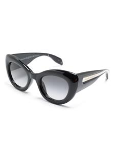 Alexander McQueen Eyewear Zonnebril met rond montuur - Zwart