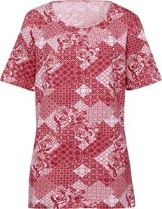 Your Look... for less! Dames Lang shirt wit/rood geprint Größe