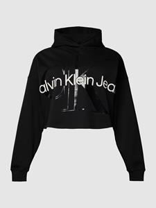 Calvin Klein Jeans Plus PLUS SIZE hoodie met labeldetail, model 'PLUS GLOSSY MONOGRAM'