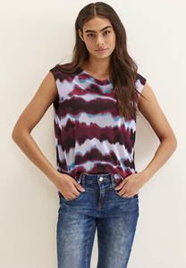 Street One Mesh T-shirt met batikprint