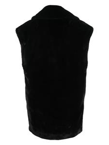 Seventy fleece-texture double-breasted vest - Zwart