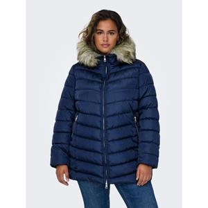 ONLY CARMAKOMA Steppjacke "CARNEWELLAN QUILTED HOOD FUR COAT OTW", mit Kapuze