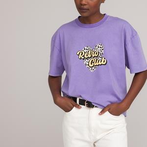 LA REDOUTE COLLECTIONS T-shirt met ronde hals en motief vooraan