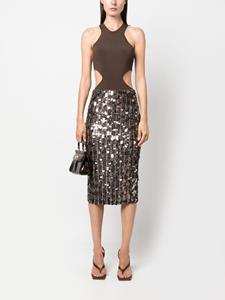 P.A.R.O.S.H. sequin-embellished pencil skirt - Bruin